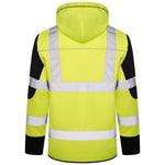 High Vis 4 Pockets  Pullover Hoodie - Yellow / Navy