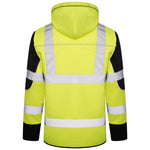 High Vis 4 Pockets  Pullover Hoodie - Yellow / Navy