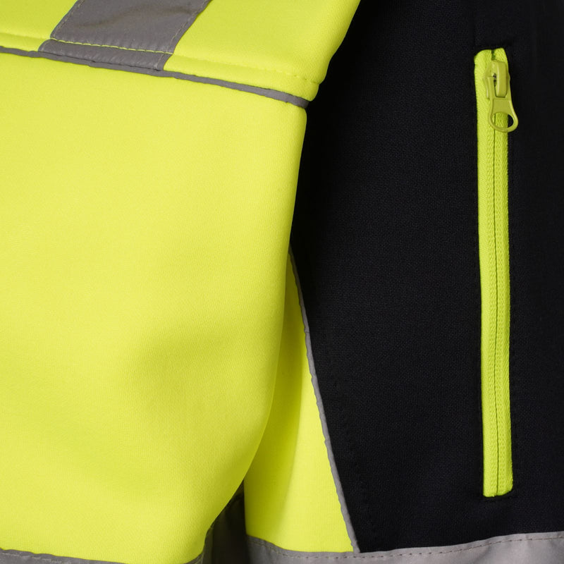 High Vis 4 Pockets  Pullover Hoodie - Yellow / Navy