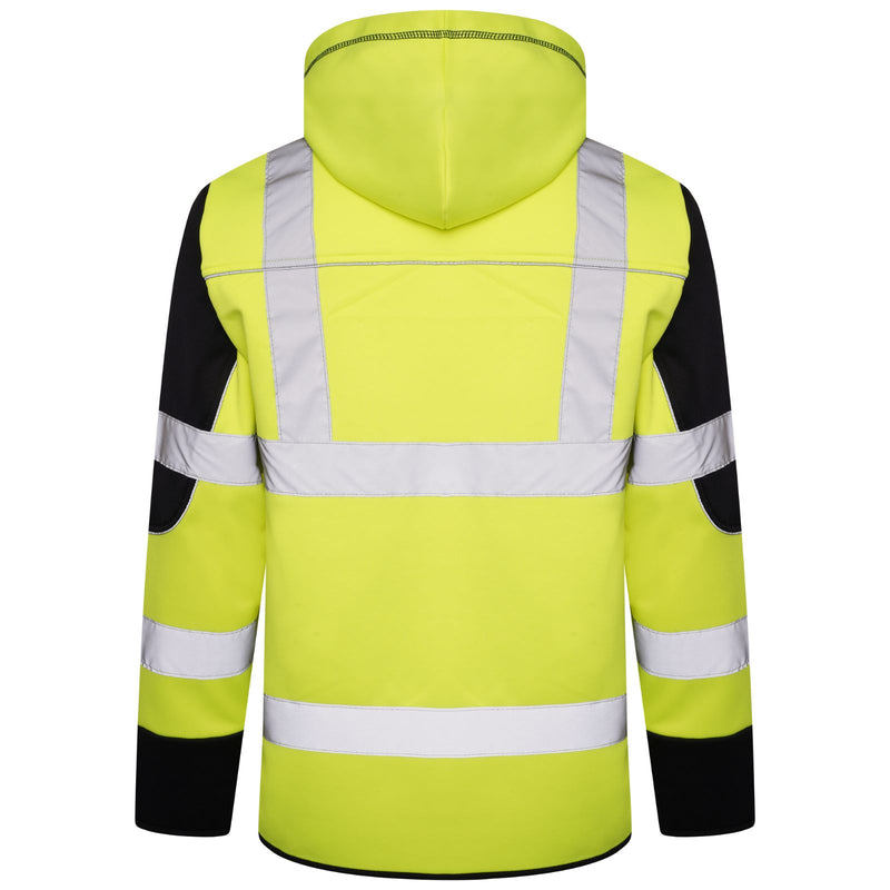 High Vis 4 Pockets  Pullover Hoodie - Yellow / Navy