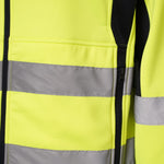 High Vis 2 Side Long Pockets Zipper Hoodie - Yellow / Navy