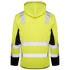 High Vis 2 Side Long Pockets Zipper Hoodie - Yellow / Navy