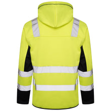 Load image into Gallery viewer, High Vis 2 Side Long Pockets Zipper Hoodie - Yellow / Navy
