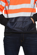 Load image into Gallery viewer, Aviator London Hi Vis Hoodie High Vis 3 Flap Pockets Pullover Hoodie - Orange/Navy
