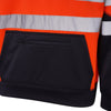 Aviator London Hi Vis Hoodie High Vis 3 Pockets 5 thread Pullover Hoodies - Orange/Navy