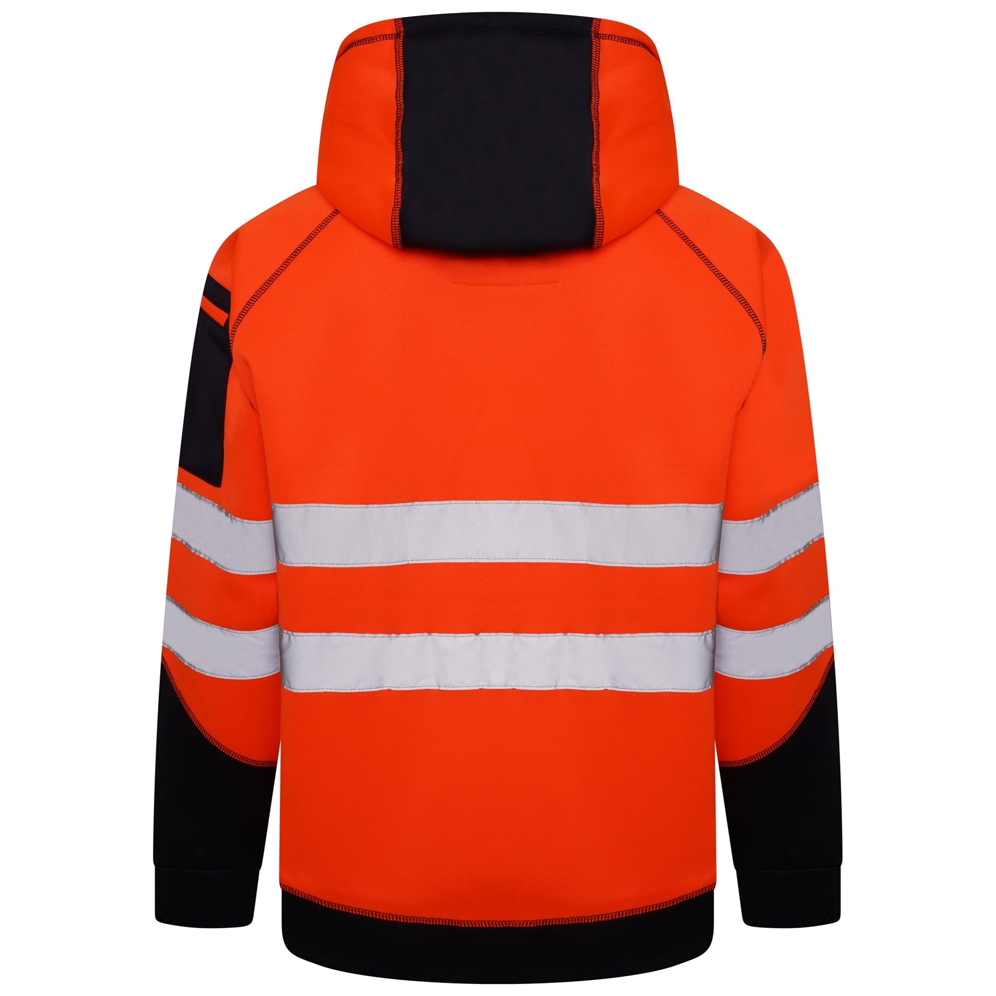 High Vis 3 Pockets 5 thread Pullover Hoodies Orange Navy