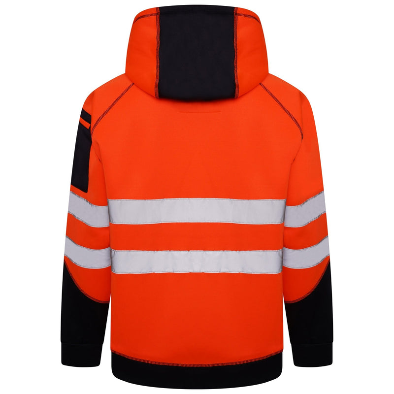 Aviator London Hi Vis Hoodie High Vis 3 Pockets 5 thread Pullover Hoodies - Orange/Navy