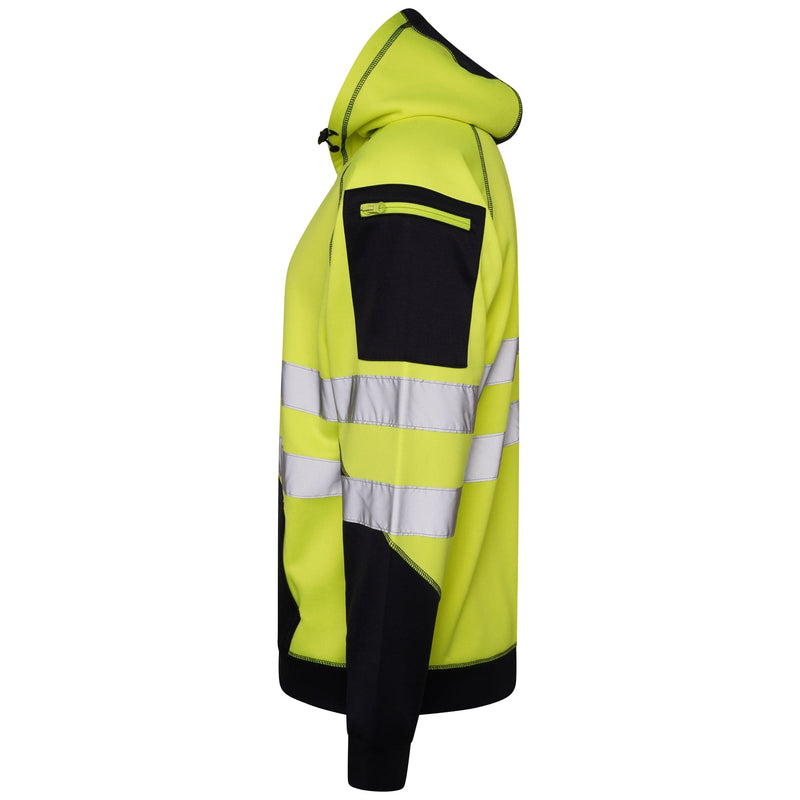 Aviator London Hi Vis Hoodie High Vis 3 Pockets 5 thread Pullover Hoodies - Yellow/Navy