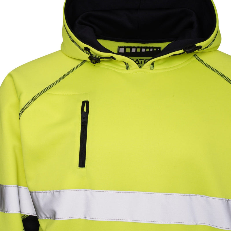 Aviator London Hi Vis Hoodie High Vis 3 Pockets 5 thread Pullover Hoodies - Yellow/Navy