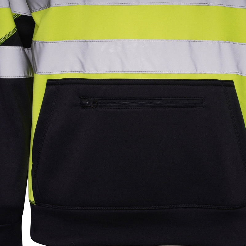 Aviator London Hi Vis Hoodie High Vis 3 Pockets 5 thread Pullover Hoodies - Yellow/Navy