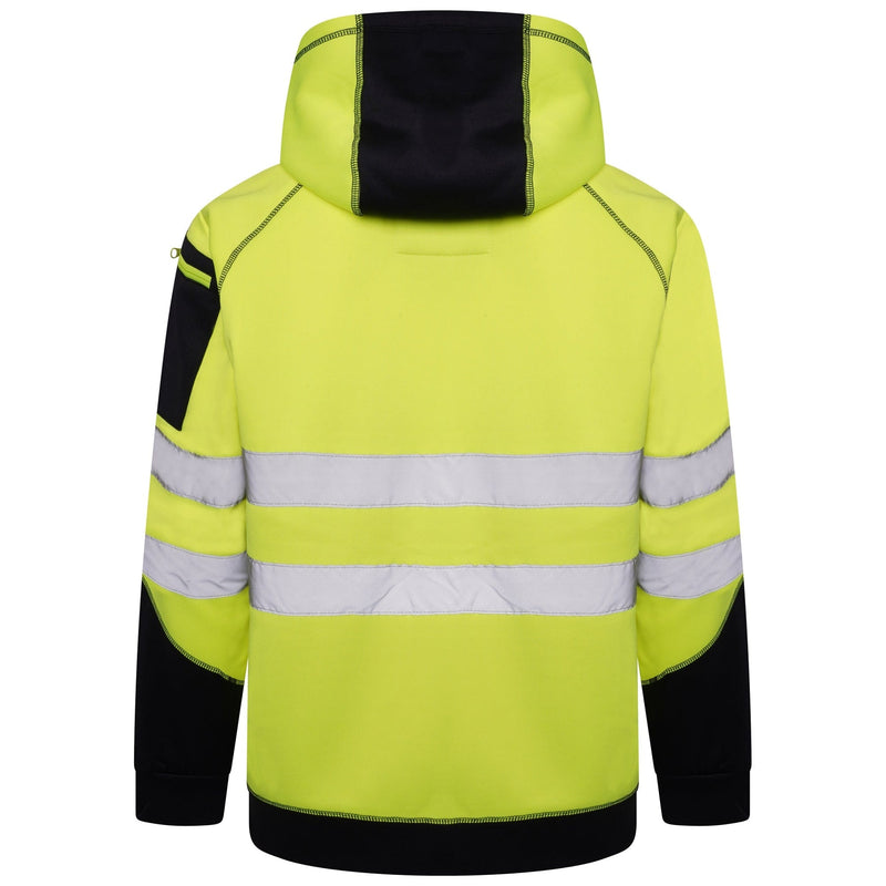 Aviator London Hi Vis Hoodie High Vis 3 Pockets 5 thread Pullover Hoodies - Yellow/Navy