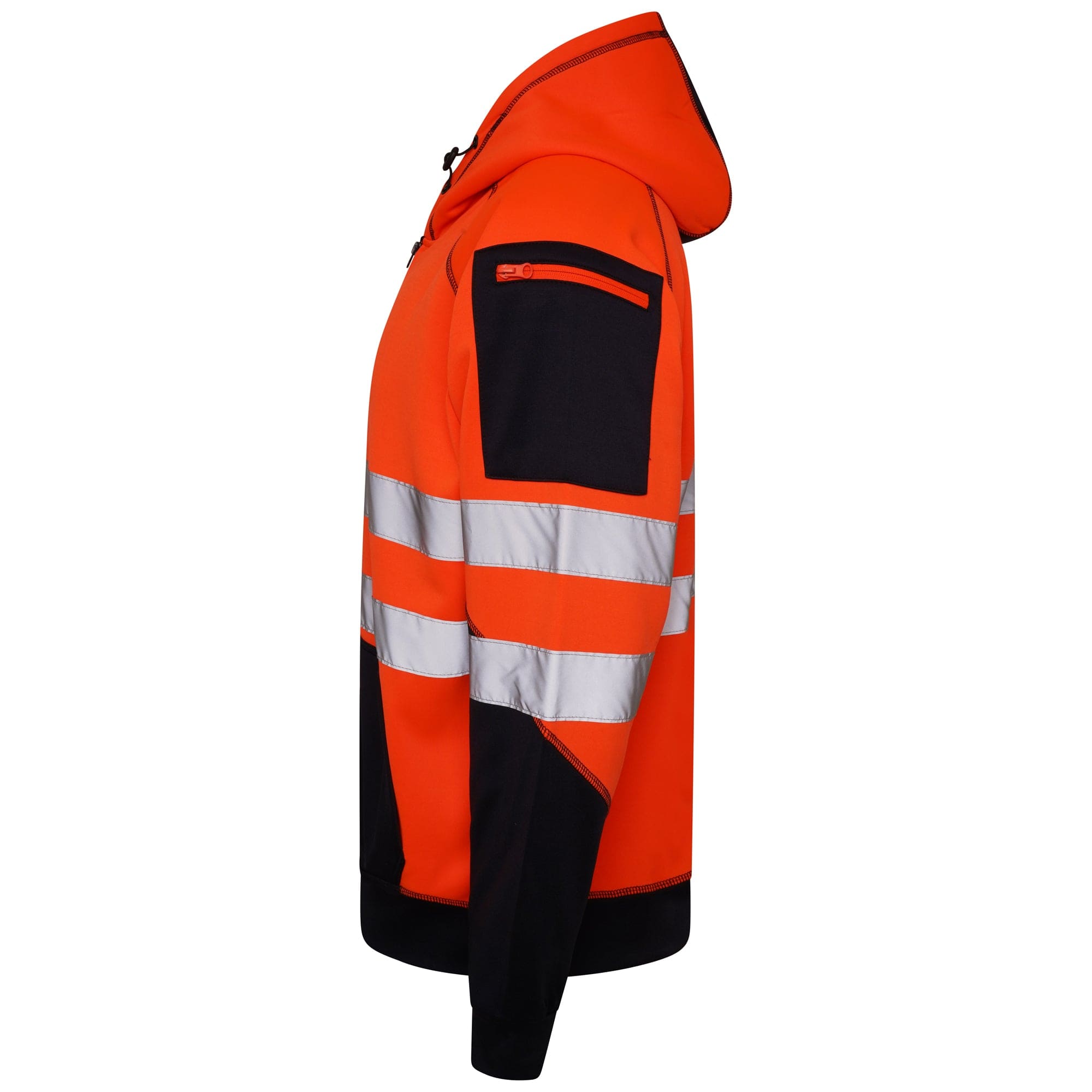Aviator London Hi Vis Hoodie High Vis 3 Pockets 5 thread Zipper Hoodies - Orange/Navy