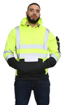 Aviator London Hi Vis Hoodie High Vis 3 Zip Pockets Pullover Hoodies - Yellow/Navy
