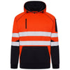 Aviator London Hi Vis Hoodie Small / Orange/Navy High Vis 3 Pockets 5 thread Pullover Hoodies - Orange/Navy