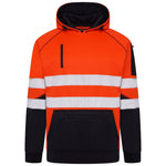 Aviator London Hi Vis Hoodie Small / Orange/Navy High Vis 3 Pockets 5 thread Pullover Hoodies - Orange/Navy