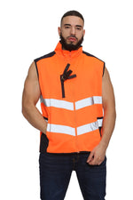 Aviator London Hi Vis Hoodie Small / Orange/Navy High Vis 3 Pockets Bodywarmer - Orange/Navy