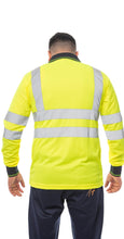 Load image into Gallery viewer, Aviator London High Vis Long Sleeve Polo Shirt - Yellow/Navy
