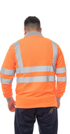 Aviator London High Vis Long Sleeve Shirt - Orange/Grey