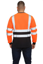 Load image into Gallery viewer, Aviator London High Vis Long Sleeve Shirt - Orange/Navy
