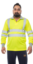 Load image into Gallery viewer, Aviator London High Vis Long Sleeve Shirt - Yellow/Grey
