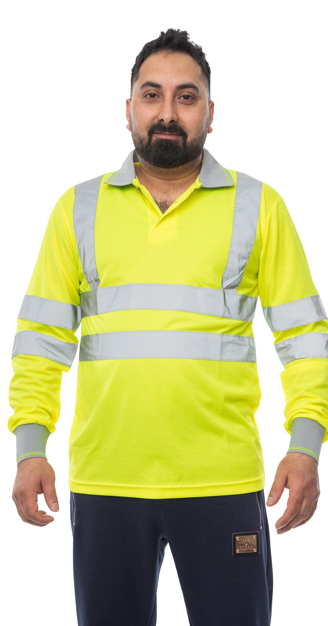 Aviator London High Vis Long Sleeve Shirt - Yellow/Grey