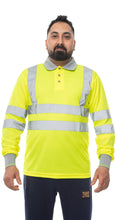 Load image into Gallery viewer, Aviator London High Vis Long Sleeve Shirt - Yellow/Grey
