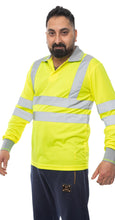 Load image into Gallery viewer, Aviator London High Vis Long Sleeve Shirt - Yellow/Grey
