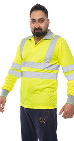 Aviator London High Vis Long Sleeve Shirt - Yellow/Grey