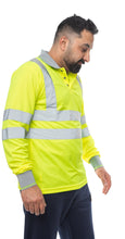 Load image into Gallery viewer, Aviator London High Vis Long Sleeve Shirt - Yellow/Grey
