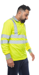Aviator London High Vis Long Sleeve Shirt - Yellow/Grey