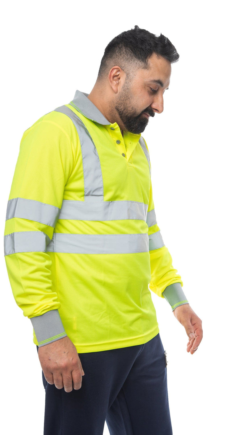 Aviator London High Vis Long Sleeve Shirt - Yellow/Grey
