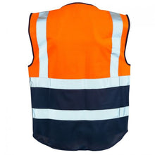 Load image into Gallery viewer, Aviator London High Visibility Waistcoat Vest - Orange/Navy
