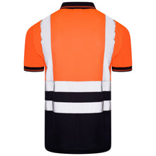 Load image into Gallery viewer, Aviator London ISO 20471 Class 2 Polo Shirt Orange/Navy
