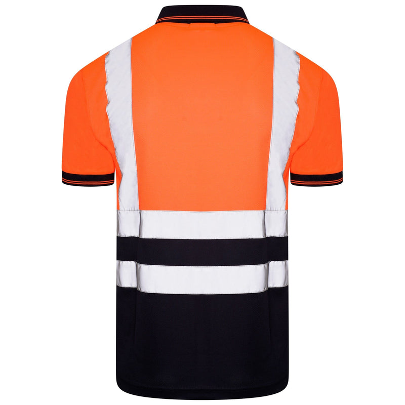 Aviator London ISO 20471 Class 2 Polo Shirt Orange/Navy