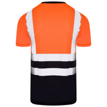 Load image into Gallery viewer, Aviator London ISO 20471 Class 2 T-Shirt Orange/Navy
