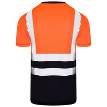 Load image into Gallery viewer, Aviator London ISO 20471 Class 2 T-Shirt Orange/Navy

