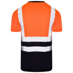 Aviator London ISO 20471 Class 2 T-Shirt Orange/Navy