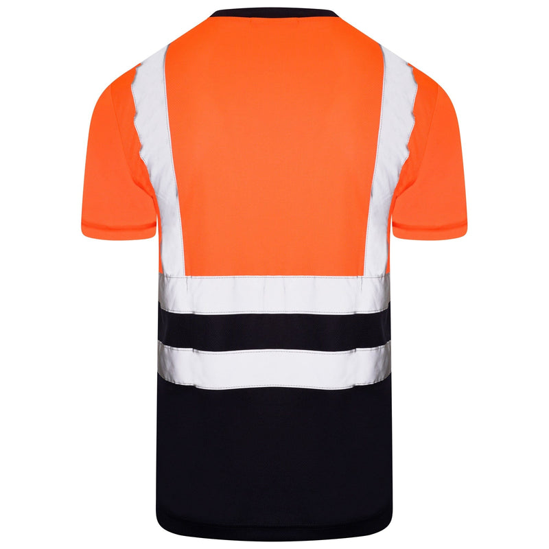 Aviator London ISO 20471 Class 2 T-Shirt Orange/Navy