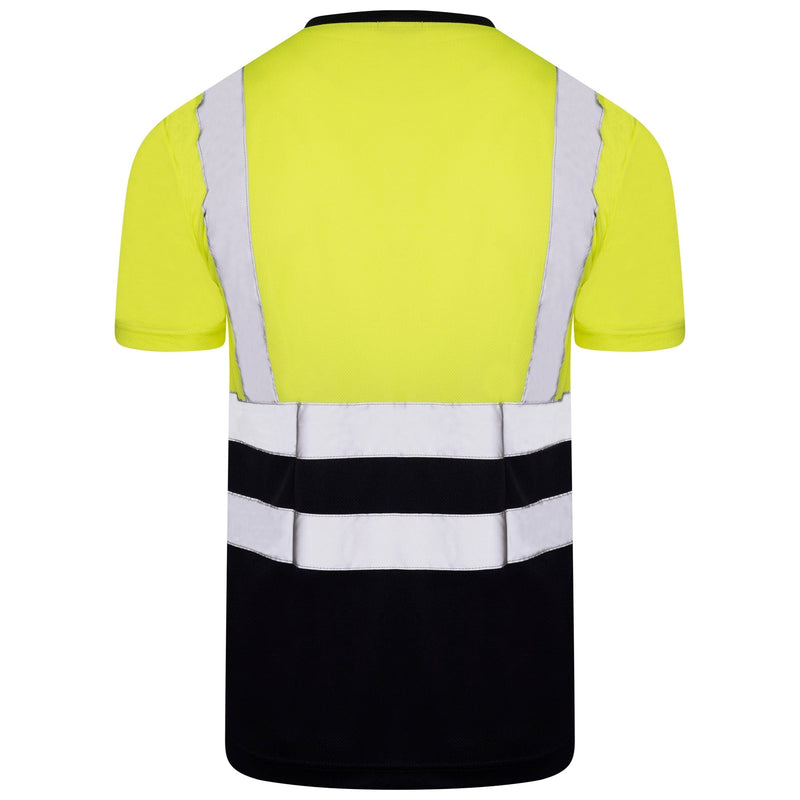 Aviator London ISO 20471 Class 2 T-Shirt Yellow/Navy