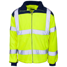 Load image into Gallery viewer, Aviator London Jacket Hi Vis Yellow Rain Patch Fleece Jacket
