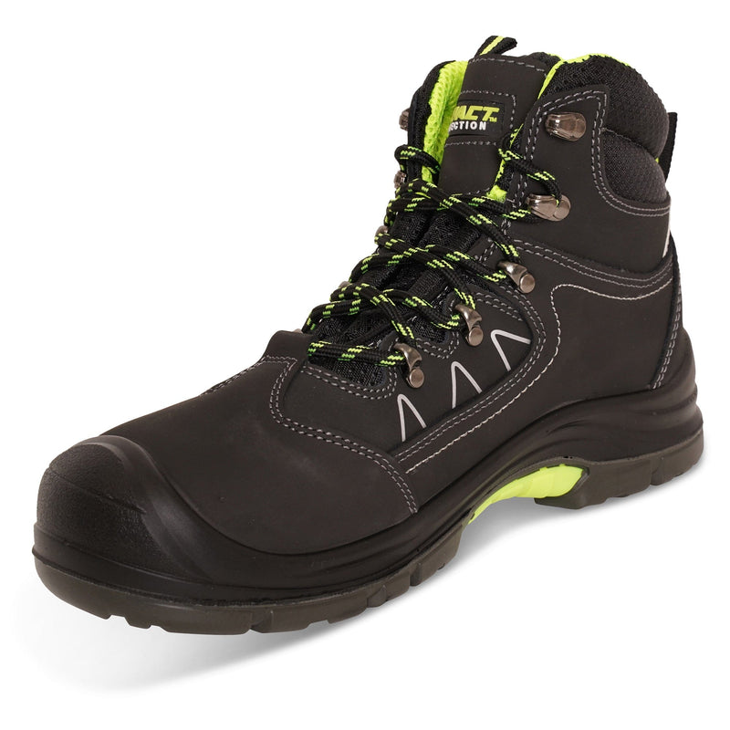 Aviator London Men's Leather Ankle Safety Boots - Black