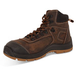 Aviator London Men's Leather Ankle Safety Boots - Brown