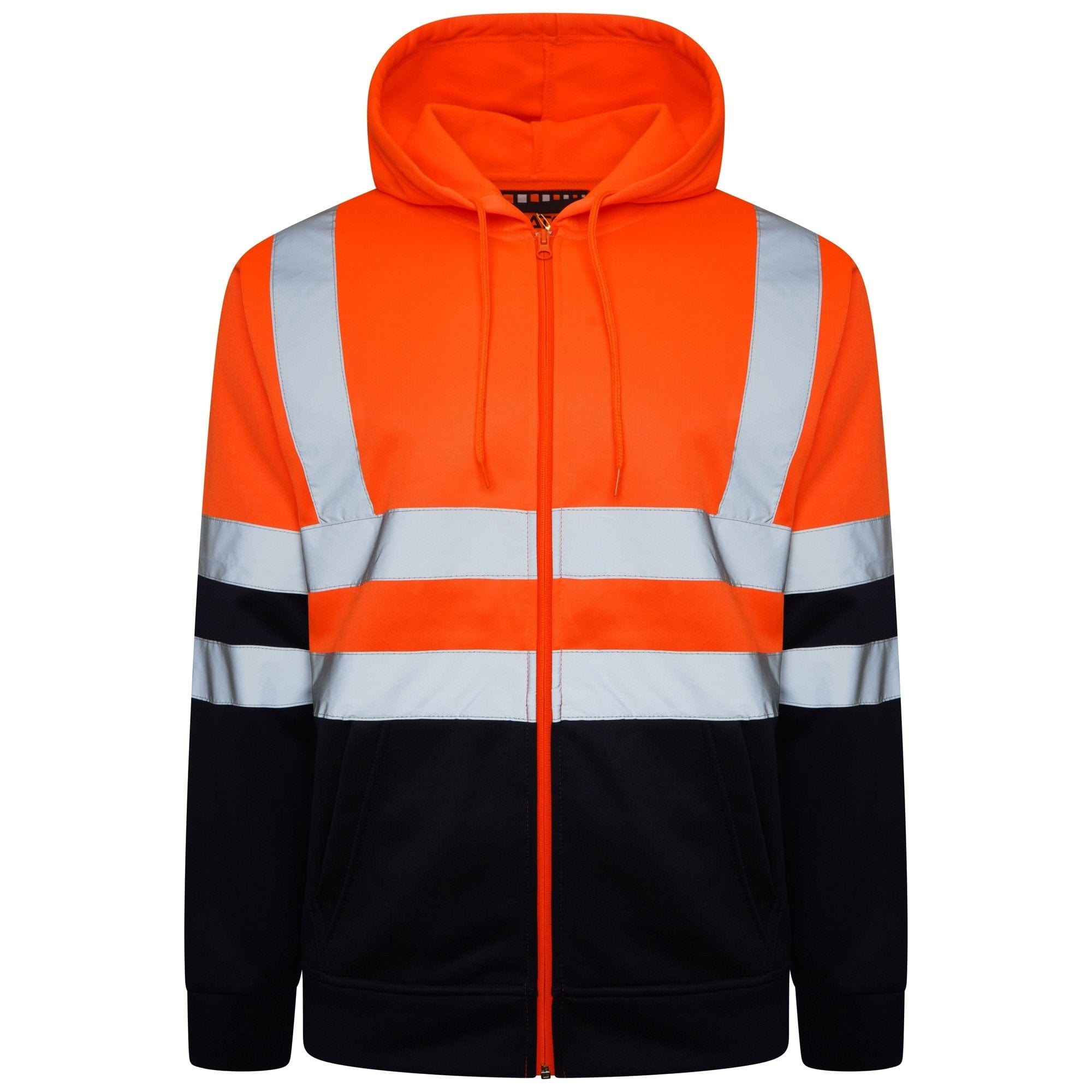 Aviator London Plain Zipper Hi Vis EN ISO 20471 Class 3 Orange/Navy Zipper