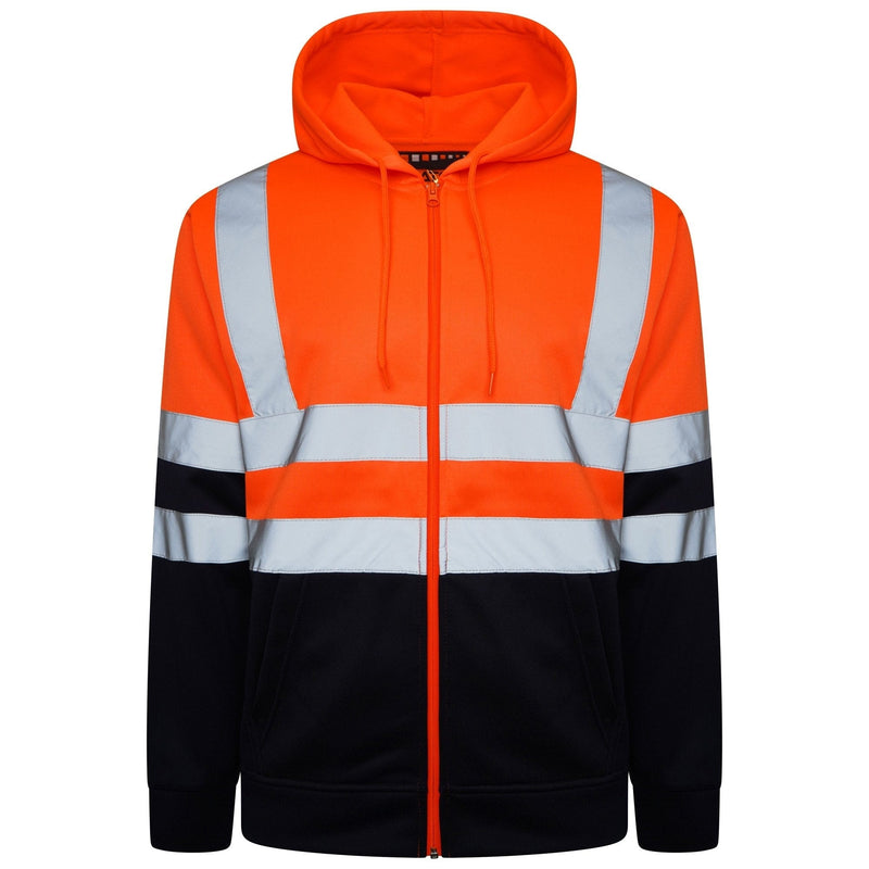 Aviator London Plain Zipper Hi Vis EN ISO 20471 Class 3 Orange/Navy Zipper