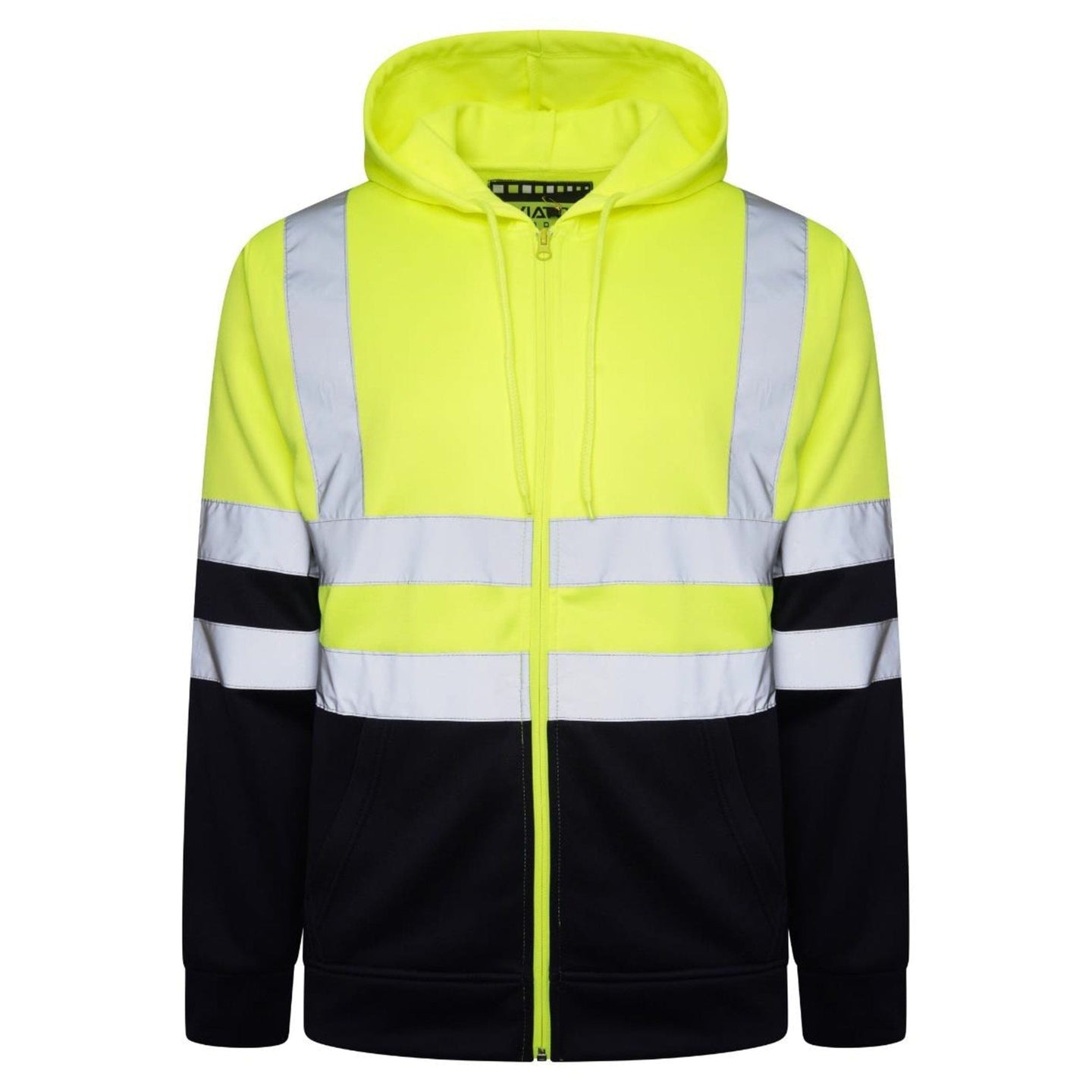 Aviator London Plain Zipper Hi Vis EN ISO 20471 Class 3 Yellow/Navy Zipper