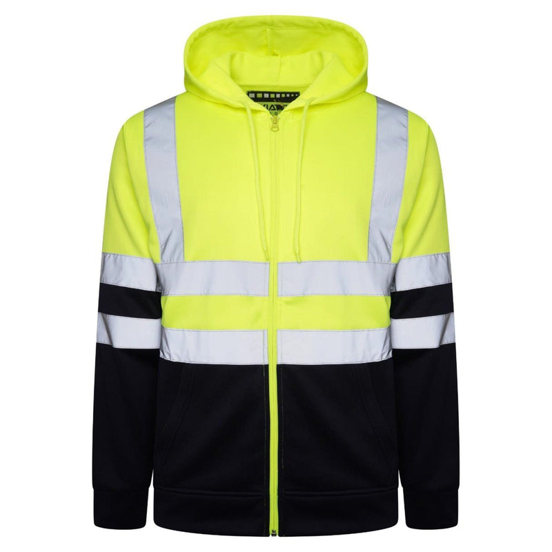 Aviator London Plain Zipper Hi Vis EN ISO 20471 Class 3 Yellow/Navy Zipper