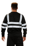 Aviator London Round Neck Hi Vis EN ISO 20471 Class 3 Black Sweatshirt