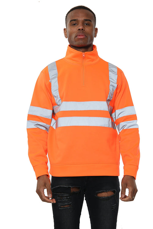 Hi vis deals quarter zip