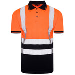 Aviator London S / ORANGE/NAVY ISO 20471 Class 2 Polo Shirt Orange/Navy