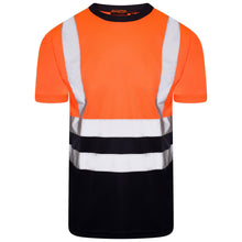 Load image into Gallery viewer, Aviator London S / ORANGE/NAVY ISO 20471 Class 2 T-Shirt Orange/Navy
